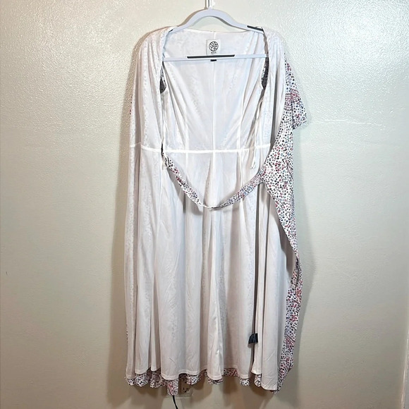Sage Collection Puff Sleeve Paisley Wrap Dress White size 6 - Picture 8 of 12